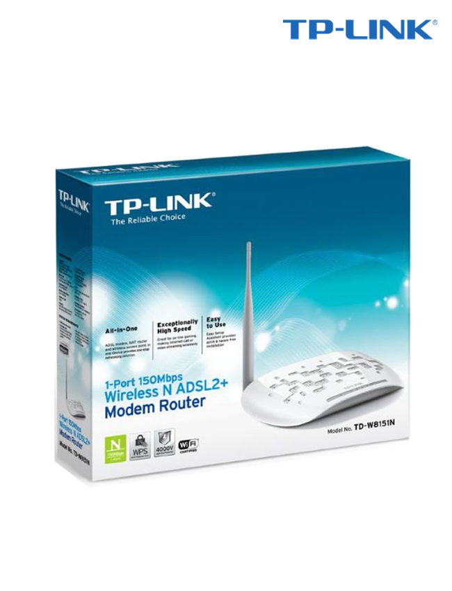 TP-Link TD-W8151N 150Mbps Wireless N ADSL2+ Modem Router